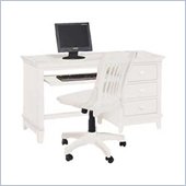 American Drew Sterling Pointe Wood Computer Desk in Off-White