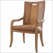 American Drew Antigua Collection Splat Back Casual Arm Chair in Toasted Almond Finish