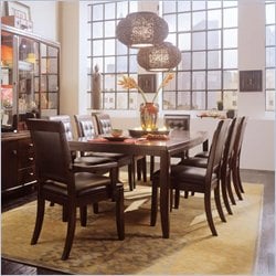 American Drew Tribecca Rectangular Formal Dining Set in Root Beer Brown Finish