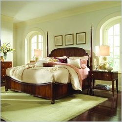 American Drew Bob Mackie Signature Wood Poster Bed 3 Piece Bedroom Set in Rosewood