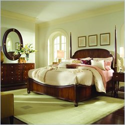 American Drew Bob Mackie Signature Wood Poster Bed 5 Piece Bedroom Set in Rosewood