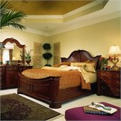 American Drew Cherry Grove Mansion Wood Panel Bed 5 Piece Bedroom Set