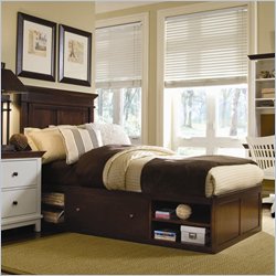 American Drew Sterling Pointe Wood Storage Platform Bed in Cherry 4 Piece Bedroom Set