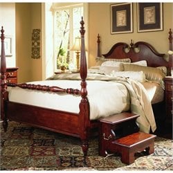 American Drew Cherry Grove Wood Low Poster Bed 4 Piece Bedroom Set