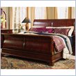 American Drew Cherry Grove Wood Sleigh Bed 4 Piece Bedroom Set in Antique Cherry
