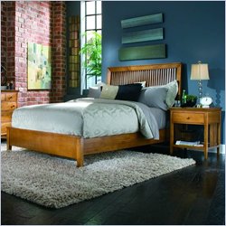 American Drew Sterling Pointe Wood Slat Bed 4 Piece Bedroom Set in Maple