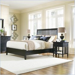 American Drew Sterling Pointe Black Wood Slat Bed 3 Piece Bedroom Set
