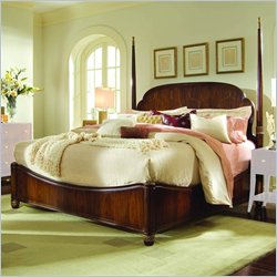 American Drew Bob Mackie Signature Wood Poster Bed 4 Piece Bedroom Set in Rosewood