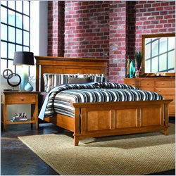 American Drew Sterling Pointe Wood Panel Bed 4 Piece Bedroom Set in Maple