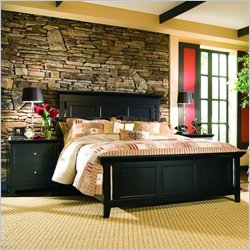 American Drew Sterling Pointe Black Wood Panel Bed 3 Piece Bedroom Set
