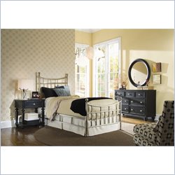 American Drew Camden Metal Bed in Brushed Nickle Finish 4 Piece Bedroom Set
