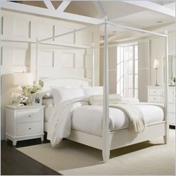American Drew Sterling Pointe Off-White Wood Poster Bed 3 Piece Bedroom Set
