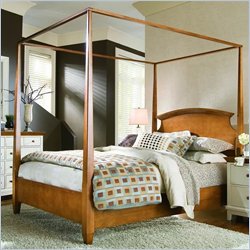 American Drew Sterling Pointe Wood Poster Bed 4 Piece Bedroom Set in Maple