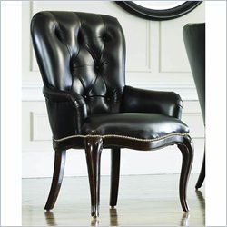 American Drew Sonata Leather Casual Arm Chair in Merlot Finish