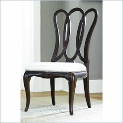 American Drew Sonata Wood Back Formal Side Chair in Dark Merlot Finish