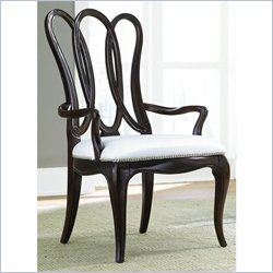 American Drew Sonata Wood Back and Fabric Formal Arm Chair in Dark Merlot Finish
