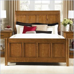 American Drew Valley Sleigh Bed in Honey Brown Finish-Queen