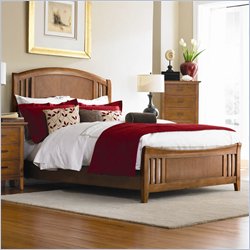 American Drew Valley Panel Bed in Honey Brown Finish-Queen