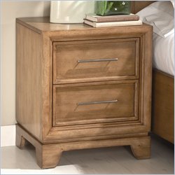 American Drew Chalice Bed Wall Nightstand in Light Ash Blond Finish-Include Set of 2 Back Panels