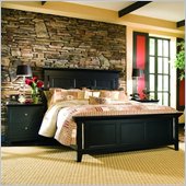 American Drew Sterling Pointe Wood Panel Bed in Black 2 Piece Bedroom Set