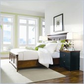 American Drew Sterling Pointe Wood Panel Bed 2 Piece Bedroom Set in Cherry Finish