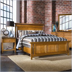 American Drew Sterling Pointe Wood Panel Bed 2 Piece Bedroom Set in Maple Finish