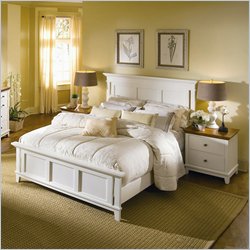 American Drew Sterling Pointe Off-White Wood Panel Bed 2 Piece Bedroom Set