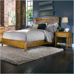 American Drew Sterling Pointe Wood Slat Bed 2 Piece Bedroom Set in Maple Finish