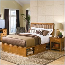 American Drew Sterling Pointe Wood Storage Platform Bed in Maple 2 Piece Bedroom Set