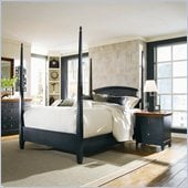 American Drew Sterling Pointe Black Wood Poster Bed 2 Piece Bedroom Set