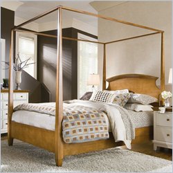 American Drew Sterling Pointe Wood Poster Bed 2 Piece Bedroom Set in Maple Finish