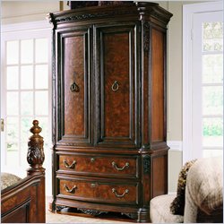 American Drew Grand Revival TV/Wardrobe Armoire in Rich Russet Finish