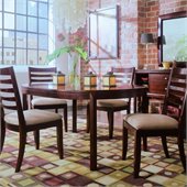 American Drew Tribecca Round Casual Dining Set in Dark Root Beer Finish