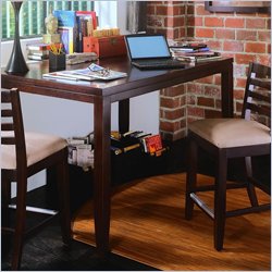 American Drew Tribecca Square Gathering Table Set in Rich Dark Root Beer Finish