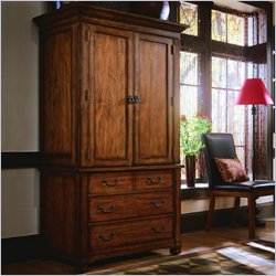 American Drew Beacon Ridge TV/Wardrobe Armoire in Rustic Pecan Finish