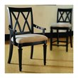 ADD TO YOUR SET: American Drew Camden Black Splat Fabric Formal Arm Chair in Black Finish