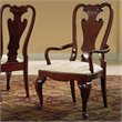 ADD TO YOUR SET: American Drew Cherry Grove Splat Back Fabric Formal Arm Chair in Classic Antique Cherry