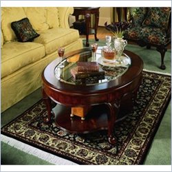 American Drew Cherry Grove Oval Glass Top Coffee Table Best Price