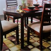American Drew Tribecca Round Leg Casual Dining Table in Brown Finish