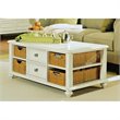 ADD TO YOUR SET: American Drew Camden Rectangular Coffee Table with Wicker Basket Storage in Buttermilk