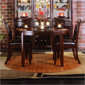 American Drew Tribecca Round Casual Dining Set in Dark Root Beer Finish