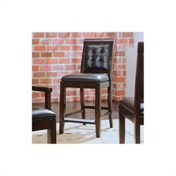 American Drew Tribecca 25 High Wooden Frame and Leather Counter Stool