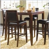 American Drew Tribecca Square Wood Top Bar Table in Root Beer Finish