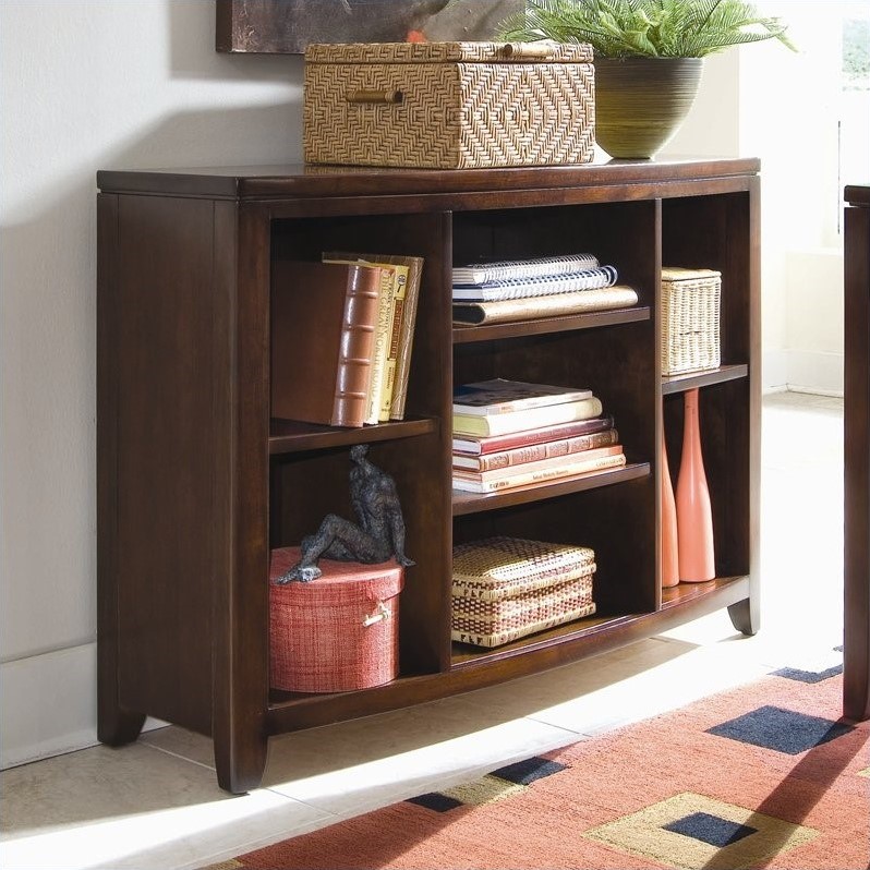 American Drew Tribecca Bookcase Console in Root Beer Finish