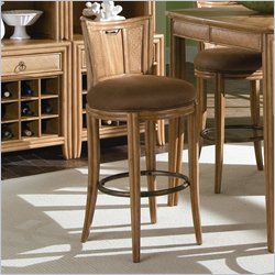 American Drew Antigua Round Counter Height Swivel Stool in Toasted Almond Finish