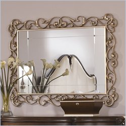 American Drew Jessica McClintock Couture Rectangle Accent Mirror in Silver Leaf