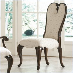 American Drew Jessica McClintock Couture Upholstered Fabric Side Chair in Mink