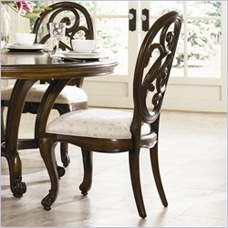 American Drew Jessica McClintock Couture Splat Back Fabric Side Chair in Mink