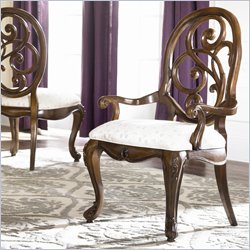 American Drew Jessica McClintock Couture Splat Back Fabric Arm Chair in Mink