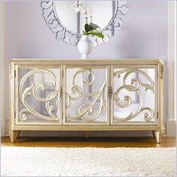 American Drew Jessica McClintock Couture Stone Top Buffet in Silver Leaf